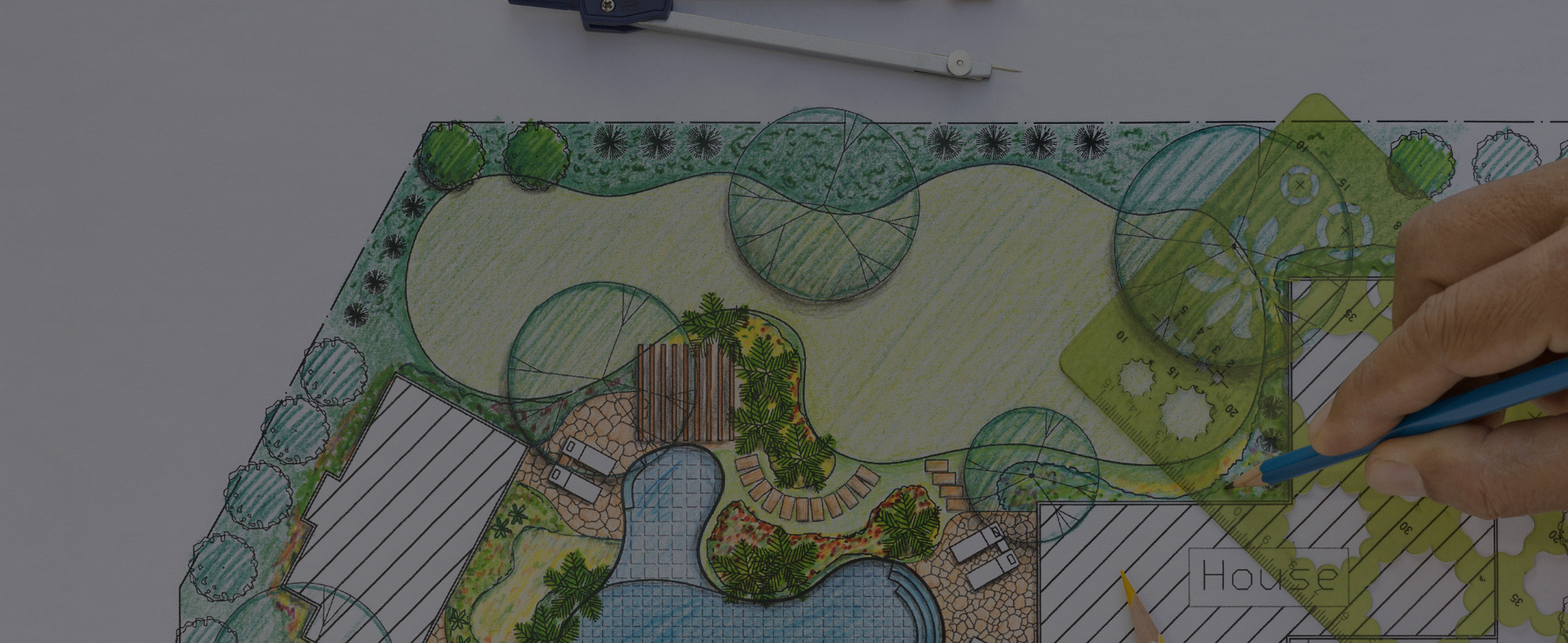 Landscape architect design backyard plan for villa